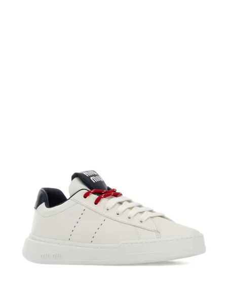 Sneakerși Miu Miu din piele alb