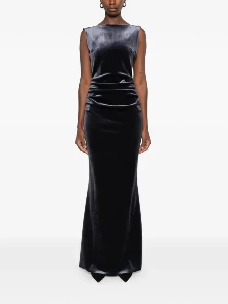 Μάξι φόρεμα Chiara Boni La Petite Robe με βολάν μπλε