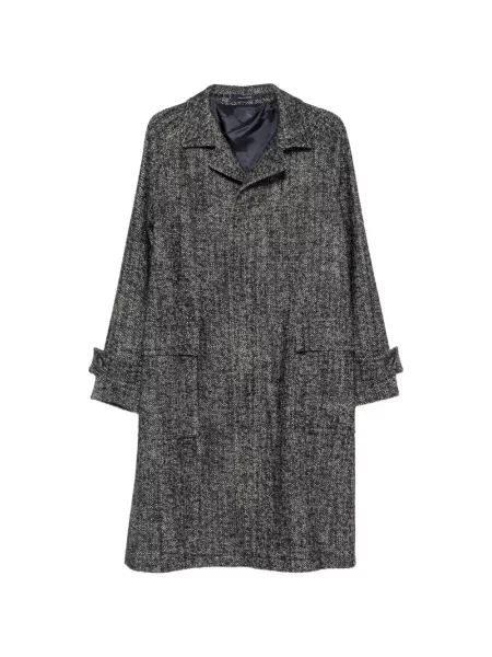 Palton Tagliatore cu model herringbone albastru
