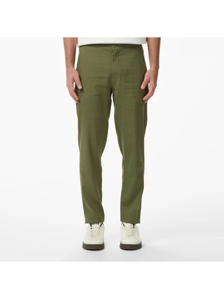 Lacoste Spodnie Chino Tapered Fit Khaki zielony