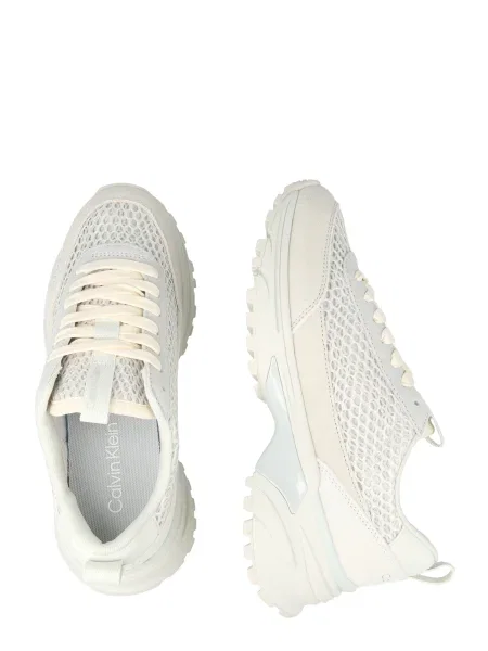 Sneakerși Calvin Klein Jeans cu șireturi din dantelă alb