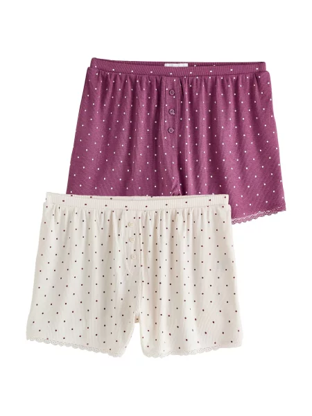 Next Pantaloni de pijama ecru / bordeaux roșu