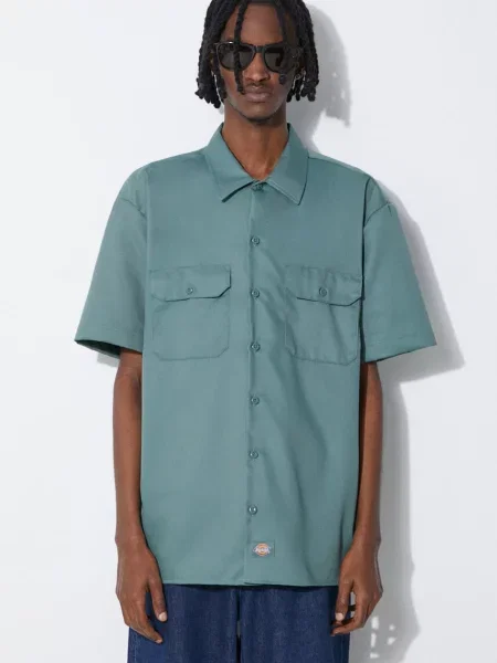 Dickies camasa barbati cu guler clasic regular verde