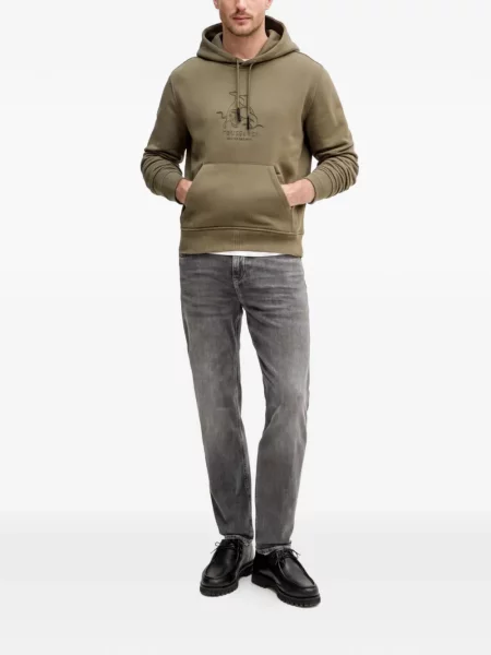 Hanorac cu glugă Trussardi cu glugă verde