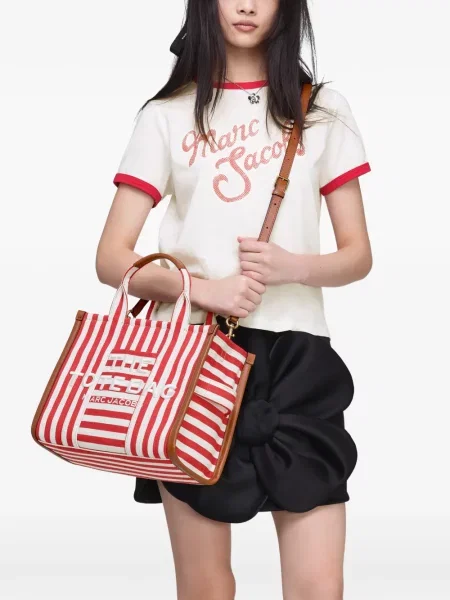 Geantă shopper Marc Jacobs din canvas roșu