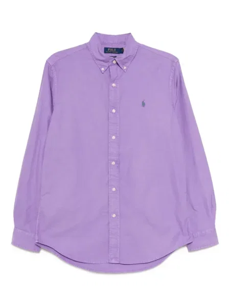 Поло тениска Polo Ralph Lauren кепър виолетово