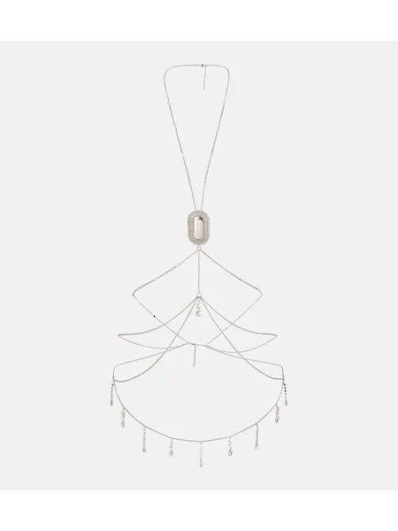 Body Rabanne z kryształkami srebrny