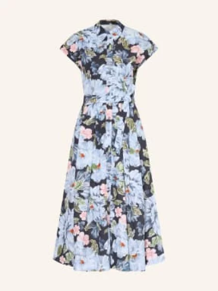 Oui Šaty Ve Stylu Košile modrá / světle / zelená červená