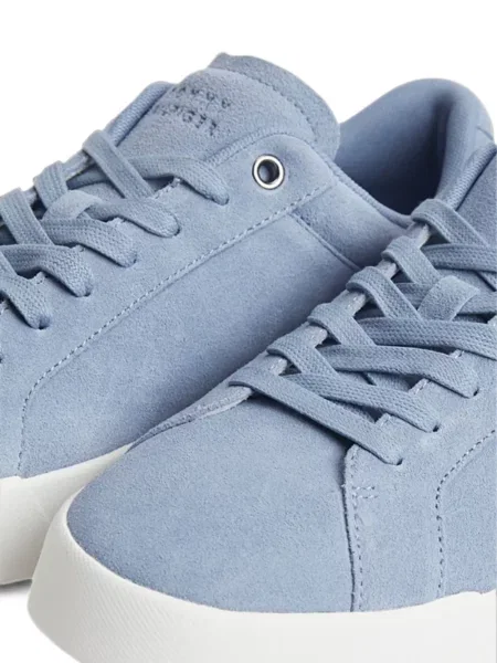 Fűzős szarvasbőr sneaker Tommy Hilfiger kék