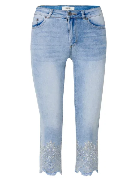 KOROSHI Jeans albastru denim / deschis gri