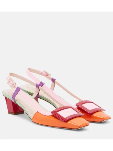 Pantofi cu toc Roger Vivier din piele slingback
