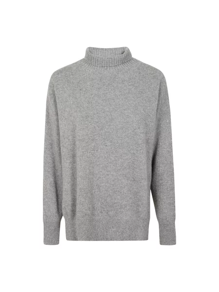 Sweter z golfem Roberto Collina z kaszmiru szary