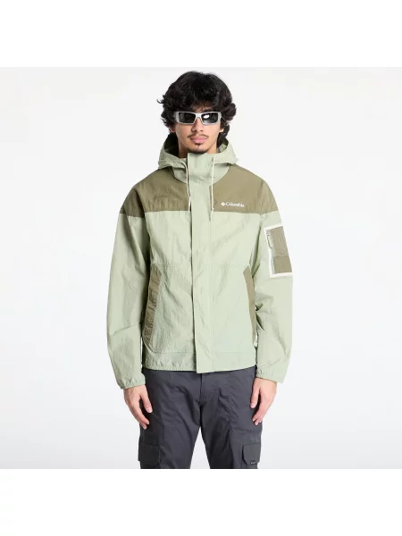 Softshellová bunda Columbia Challenger II Windbreaker safari/stone green zelená