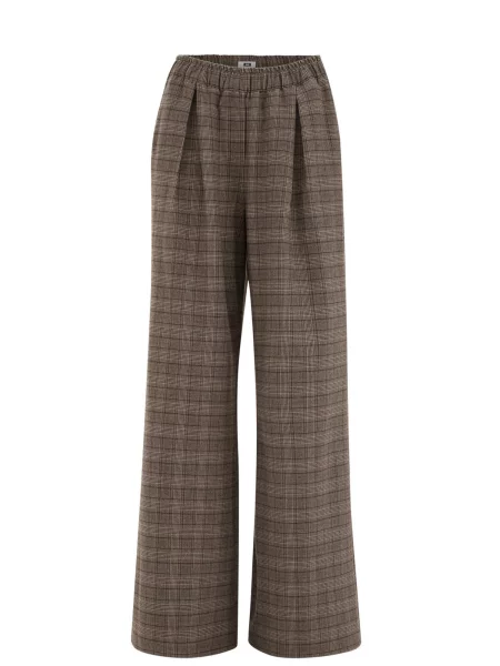 WE Fashion Plisované nohavice hnedá / mokka čierna