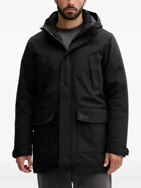 Geacă Jack Wolfskin cu glugă negru