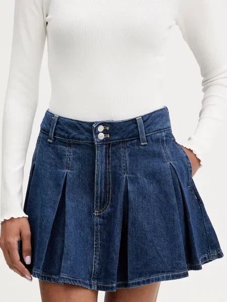 Tommy Jeans fustă plisată din denim