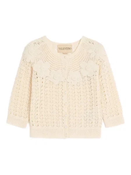 Haftowany kardigan Valentino Garavani w kwiatki