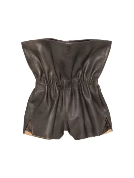Szorty Rick Owens skórzane szare