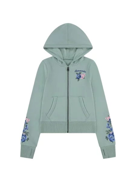 Bluza z kapturem dziecięca Abercrombie Fitch zielona