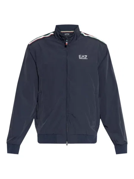 Geacă Ea7 Emporio Armani cu dungi albastru