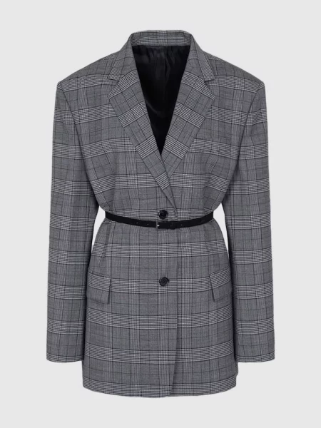 Жакет з вовною в клітинку Juun.j сірий