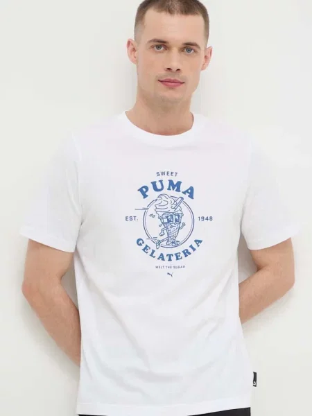 Puma t-shirt z nadrukiem biały