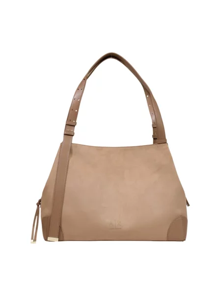 Shopperka Armani Exchange zamszowa brązowa