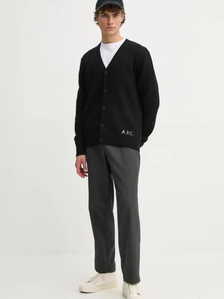A.P.C. kardigan wełniany kenny czarny