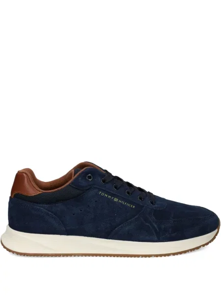 Sneakerși Tommy Hilfiger din piele de căprioară albastru
