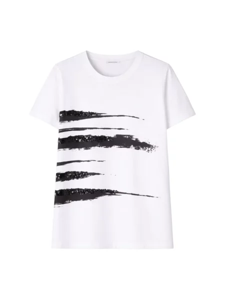 Koszulka Max Mara Studio z nadrukiem biała