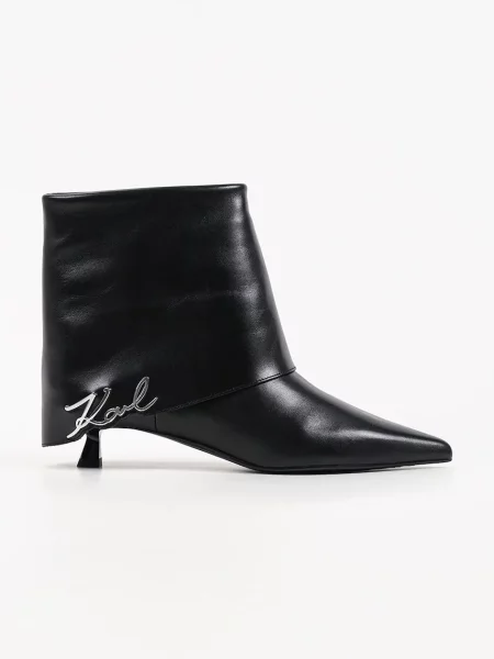 Karl Lagerfeld botine cu jos pentru femei din piele Pasha negru