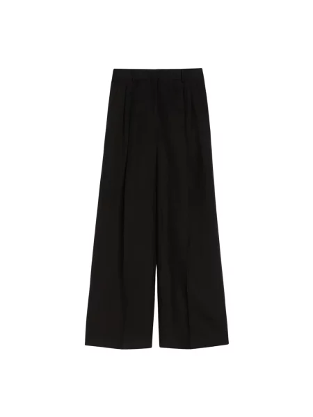 Lniane spodnie Weekend Max Mara czarne