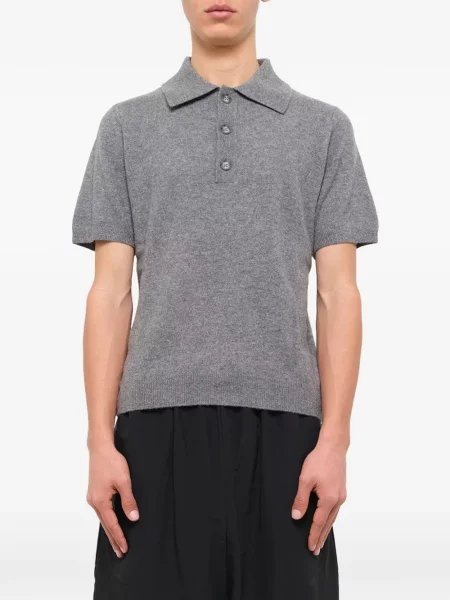 Scurt tricou polo Entire Studios tricotate gri