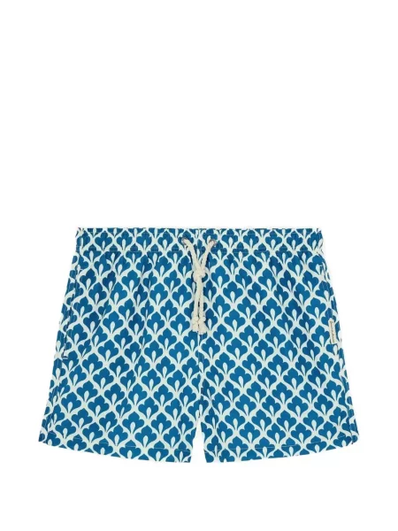 Slip de baie Gassa D Amante cu imagine cu imprimeu geometric cu cordon albastru
