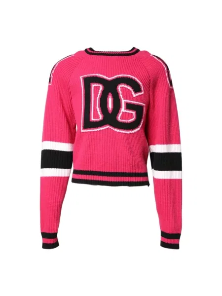 Sweter Dolce And Gabbana z nadrukiem różowy