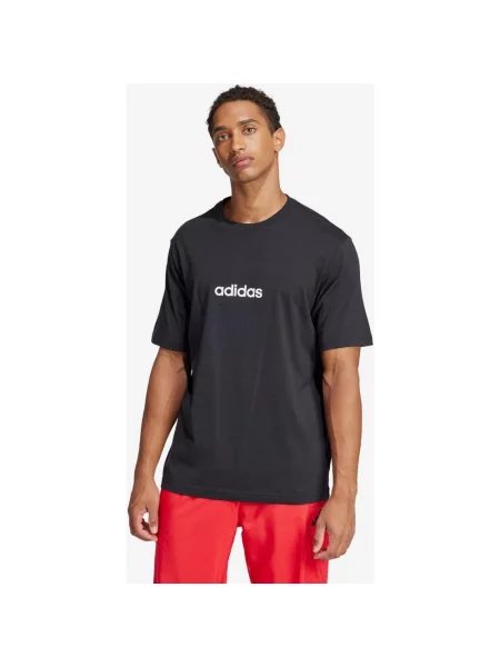 Koszulka adidas Essentials Linear Single Jersey krótki rękaw czarny czysty XS biały