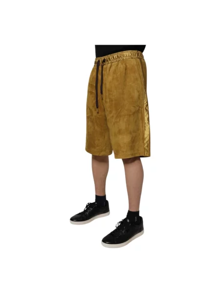 Bermudy Dolce And Gabbana zamszowe brązowe