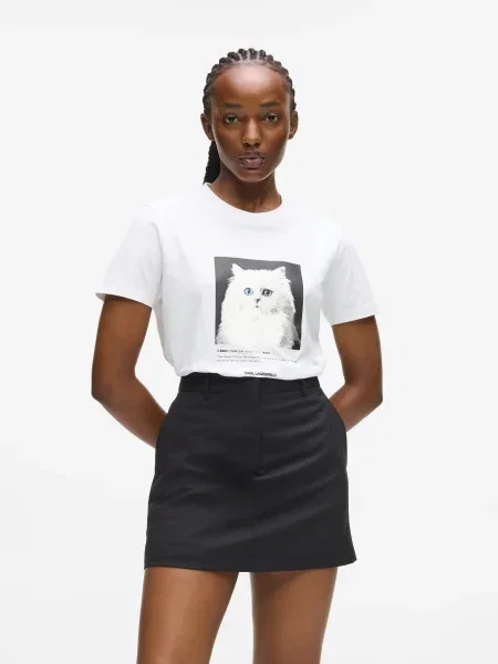 Karl Lagerfeld Tricou PORTRAIT negru alb