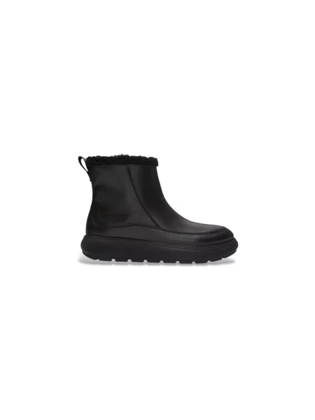 Kožené čižmy Fitflop čierna