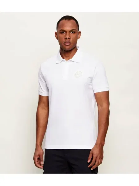 Tricou polo Versace Jeans Couture alb