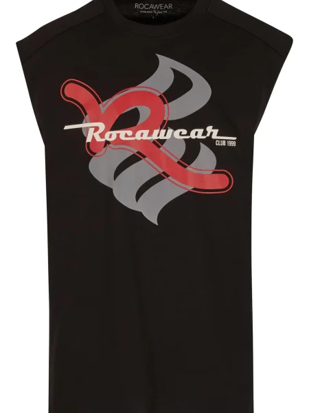 ROCAWEAR Majica Sirene siva / rdeča črna