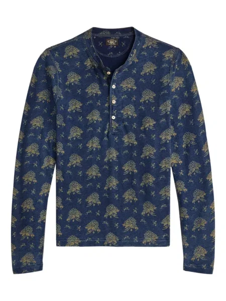 Lung tricou Ralph Lauren Rrl cu model floral albastru