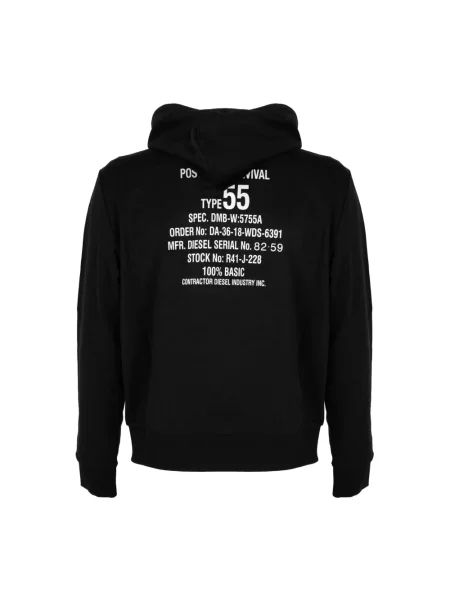 Bluza z kapturem Diesel z kapturem czarna