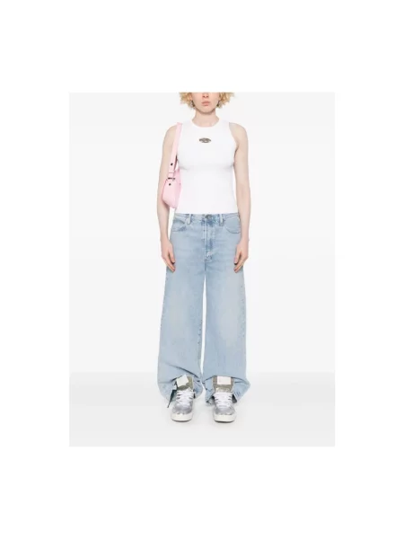 Top Diesel elegancki żakardowy na ramiączkach biały