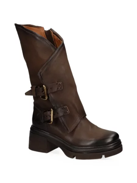 Botine A.s.98 din piele cu cataramă maro