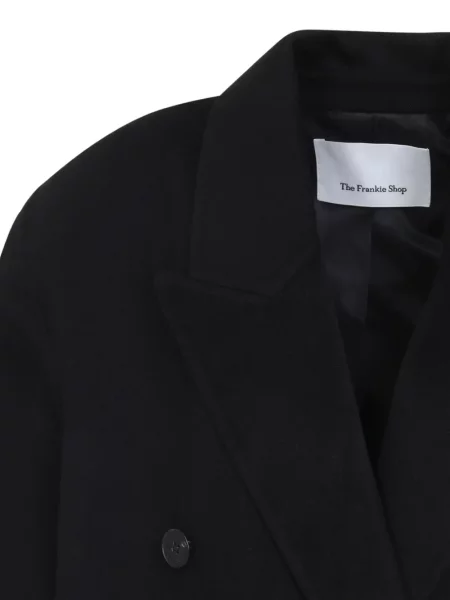 Palton The Frankie Shop de lână cu două rânduri de nasturi negru