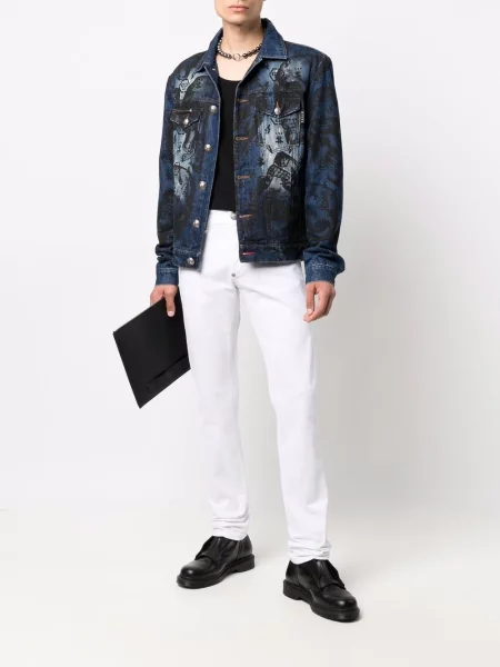Straight fit džíny Philipp Plein bílé