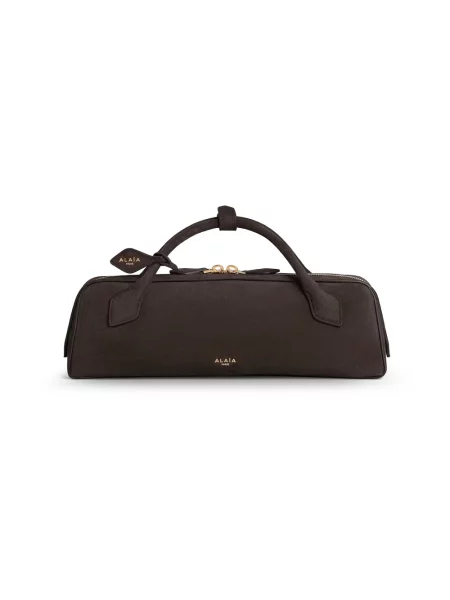 Top Alaïa skórzany brązowy