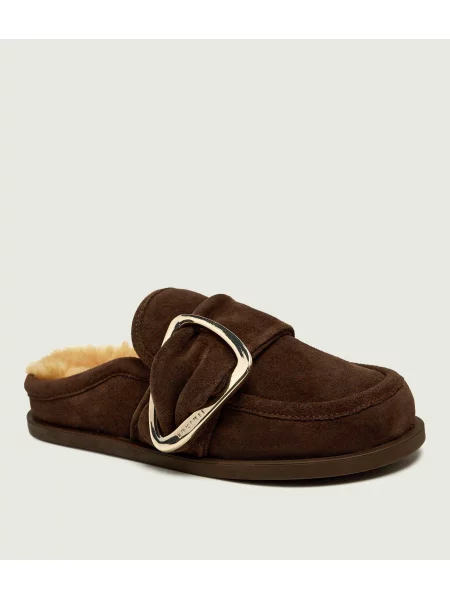 Papuci tip mules Inuikii din piele maro