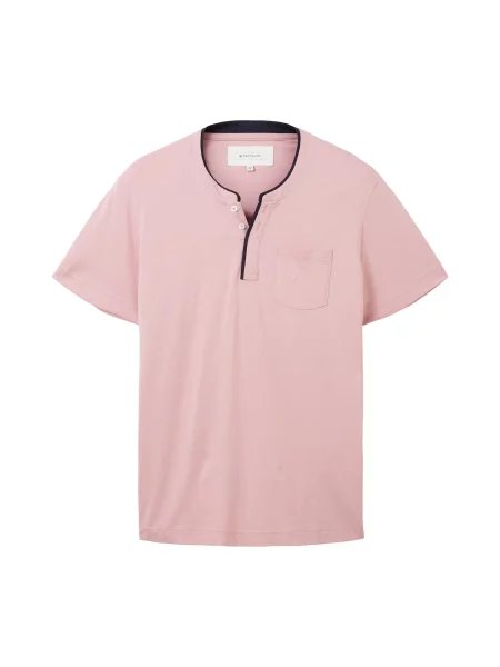 TOM TAILOR Tricou Serafino albastru marin / roz deschis